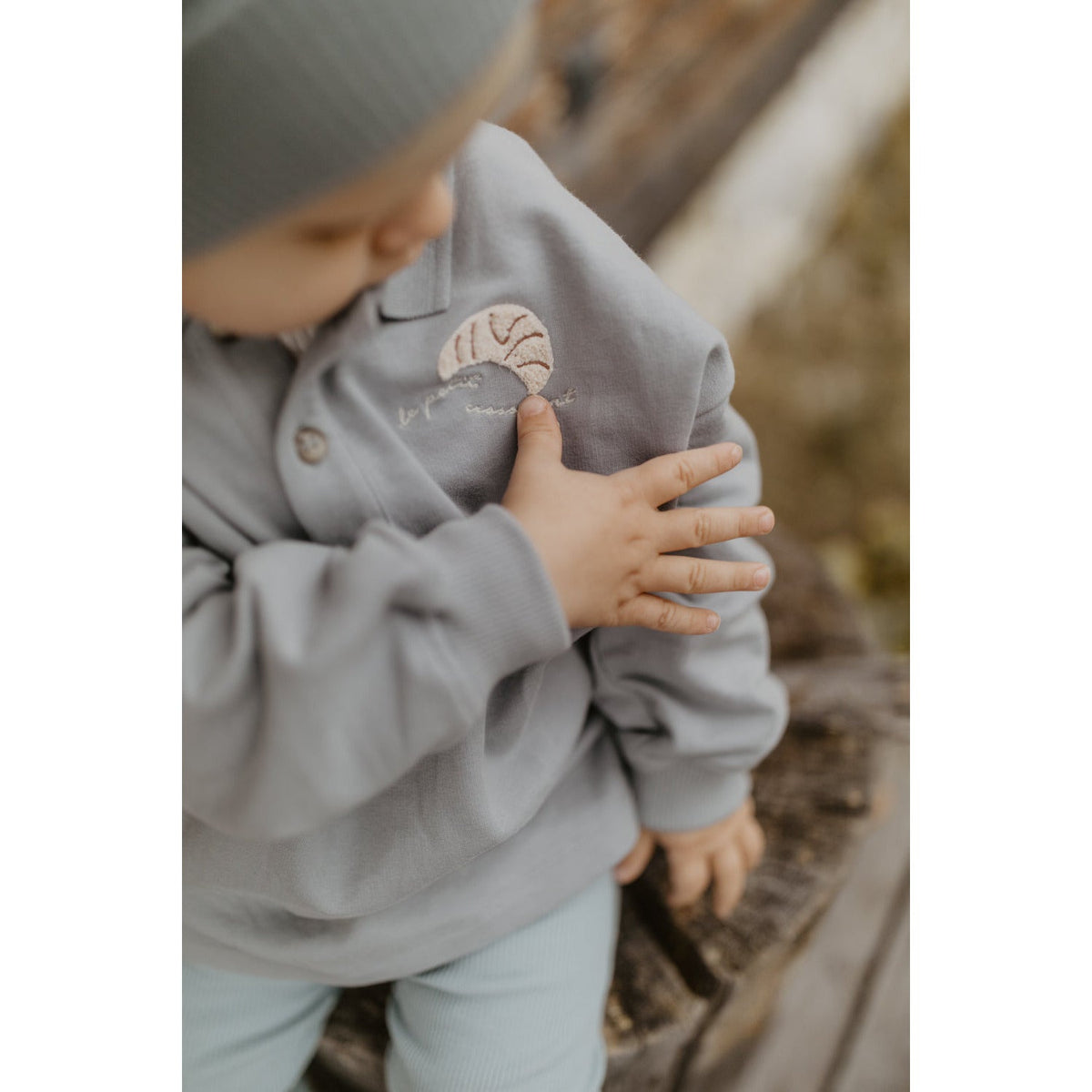 Oversized Polo-Sweatshirt „Croissants“ – Ansicht 2