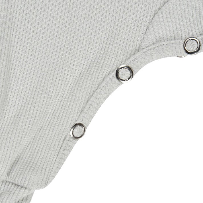 Rippjersey Baby Strampler - Silber - BergBiber GmbH