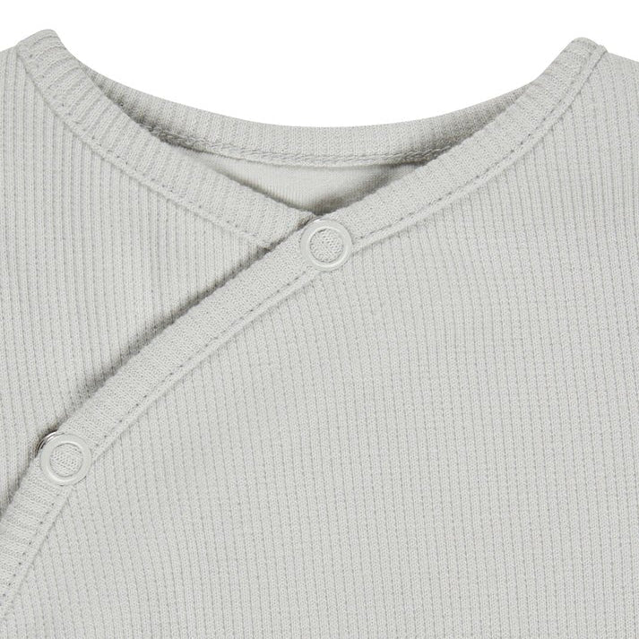 Rippjersey Baby Strampler - Silber - BergBiber GmbH