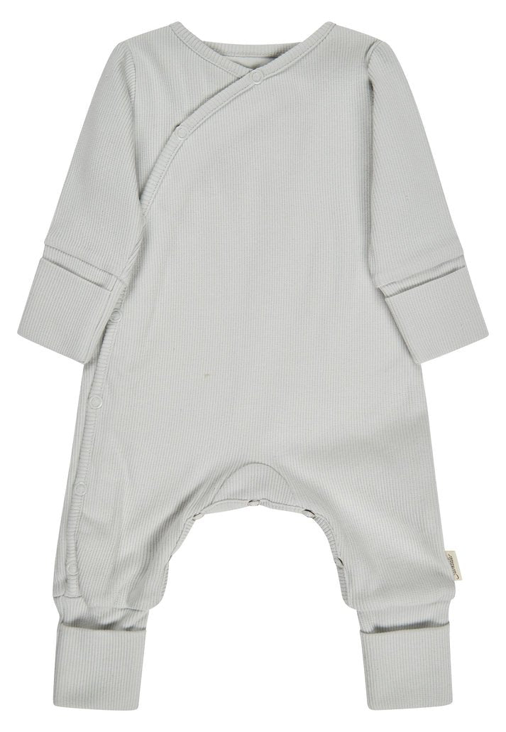 Rippjersey Baby Strampler - Silber - BergBiber GmbH