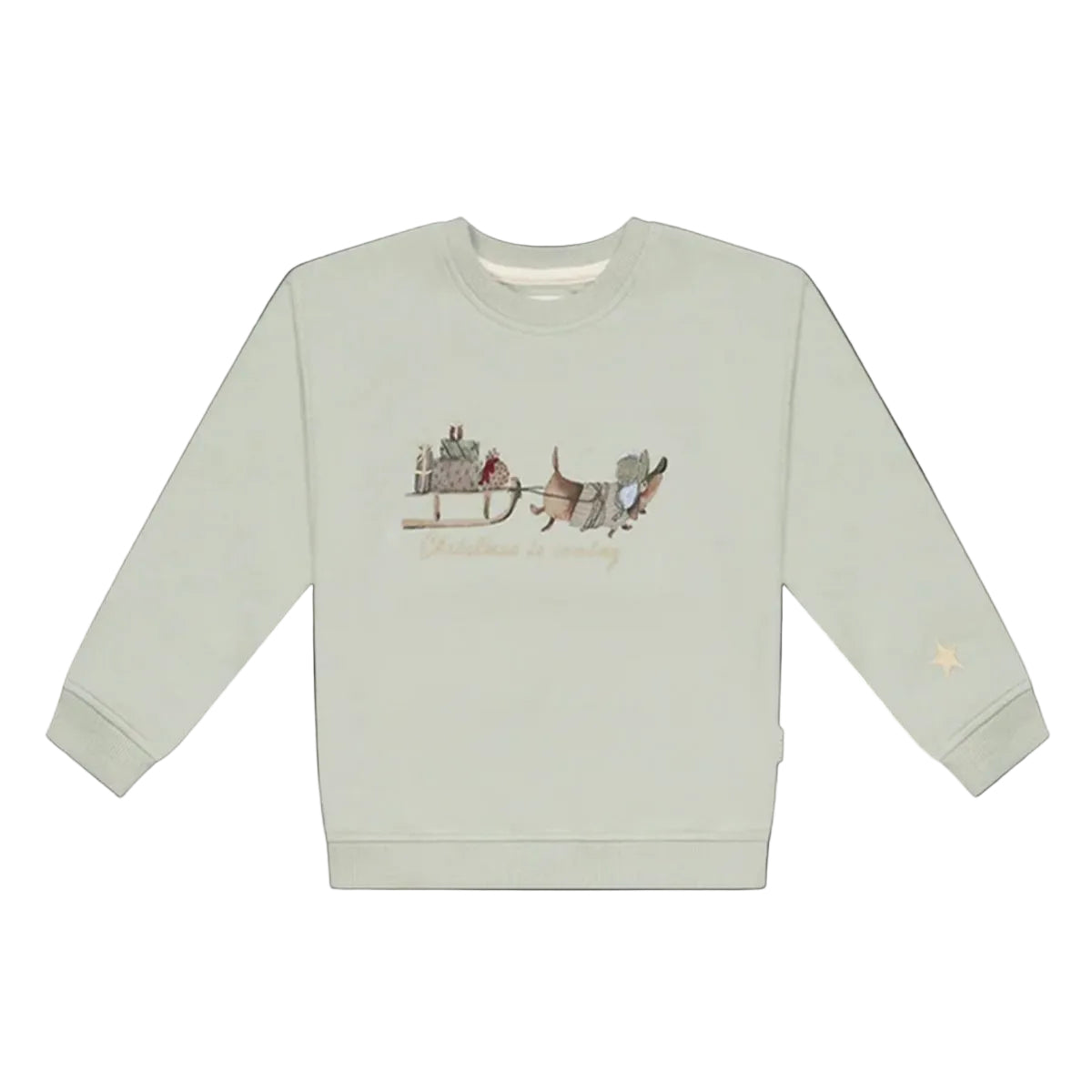 Unisex Oversized Sweatshirt Dackel „christmas is coming“ – Bild 1